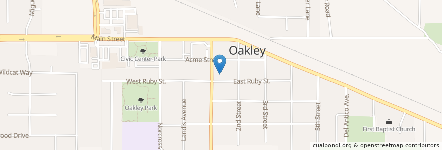 Mapa de ubicacion de Oakley Branch Contra Costa County Library en Stati Uniti D'America, California, Contra Costa County, Oakley.