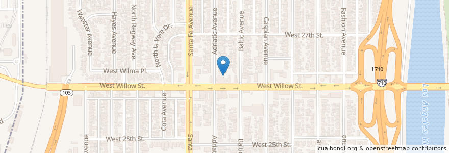 Mapa de ubicacion de Bret Harte Branch Long Beach Public Library en 美利坚合众国/美利堅合眾國, 加利福尼亚州/加利福尼亞州, 洛杉矶县, 长滩.