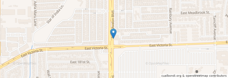 Mapa de ubicacion de Victoria Park Branch County of Los Angeles Public Library en 美利坚合众国/美利堅合眾國, 加利福尼亚州/加利福尼亞州, 洛杉矶县, Carson.