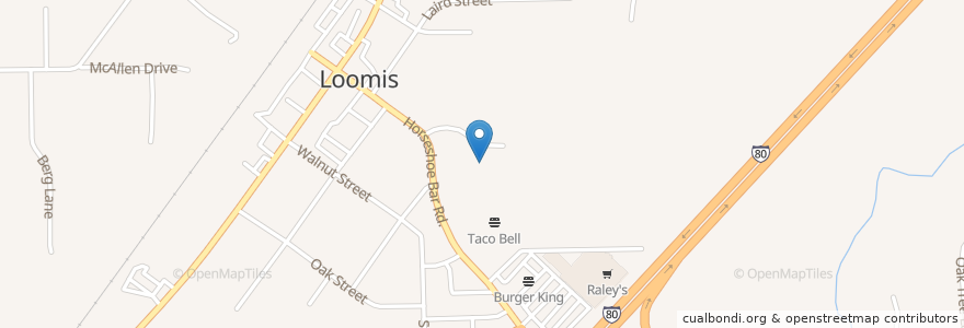 Mapa de ubicacion de Loomis Branch Auburn-Placer County Library en アメリカ合衆国, カリフォルニア州, Placer County, Loomis.