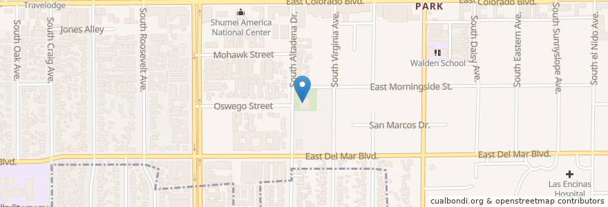Mapa de ubicacion de Lamanda Park Branch Pasadena Public Library en 美利坚合众国/美利堅合眾國, 加利福尼亚州/加利福尼亞州, 洛杉矶县, Pasadena.
