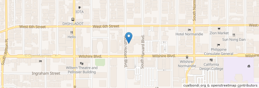 Mapa de ubicacion de Sigmund Hecht Library en 美利坚合众国/美利堅合眾國, 加利福尼亚州/加利福尼亞州, 洛杉矶县, 洛杉矶.