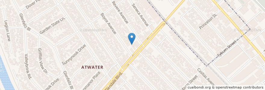 Mapa de ubicacion de Atwater Branch Los Angeles Public Library en الولايات المتّحدة الأمريكيّة, كاليفورنيا, مقاطعة لوس أنجلس, لوس أنجلس.