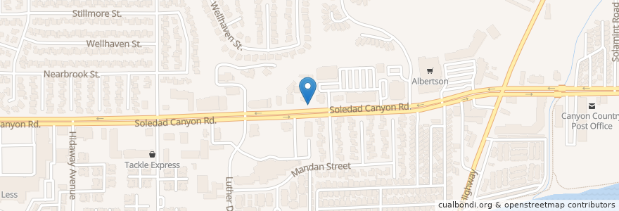 Mapa de ubicacion de Canyon Country Jo Anne Darcy Library en 미국, 캘리포니아주, Los Angeles County, Santa Clarita.