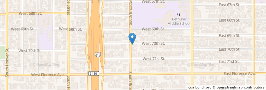 Mapa de ubicacion de Ascot Branch Los Angeles Public Library en United States, California, Los Angeles County, Los Angeles.