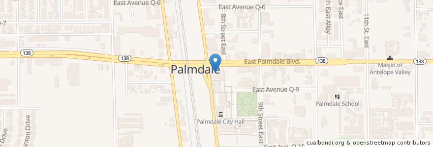 Mapa de ubicacion de Palmdale City Library en États-Unis D'Amérique, Californie, Los Angeles County, Palmdale.