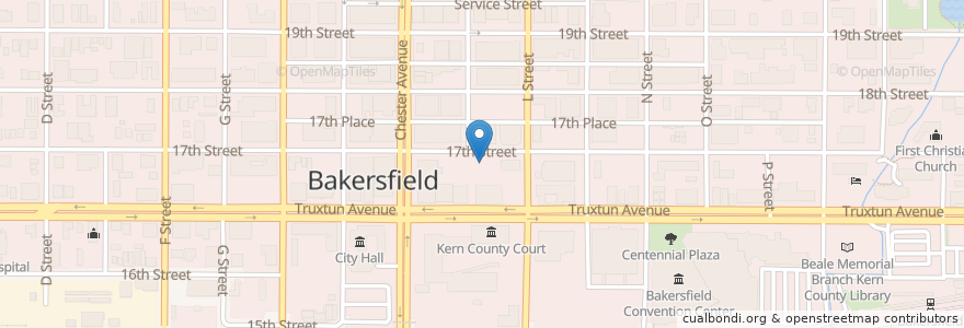 Mapa de ubicacion de Kern County Hall of Records Library en États-Unis D'Amérique, Californie, Kern County, Bakersfield.