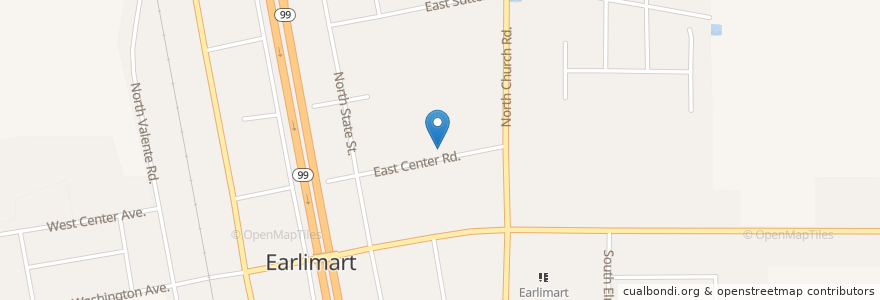 Mapa de ubicacion de Earlimart Branch Tulare County Library en United States, California, Tulare County.