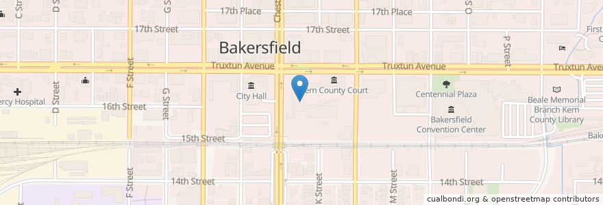 Mapa de ubicacion de Kern County Law Library en Stati Uniti D'America, California, Kern County, Bakersfield.