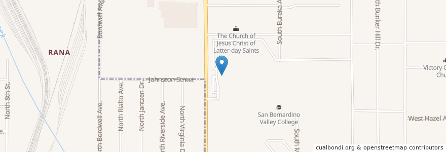 Mapa de ubicacion de Samuel E Adams Memorial Library en 미국, 캘리포니아주, San Bernardino County, Colton, 샌버너디노.
