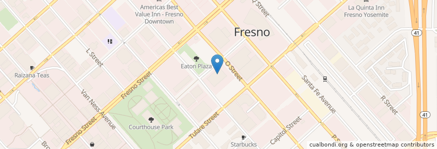 Mapa de ubicacion de Fresno Central Library and California History & Genealogy Room en Vereinigte Staaten Von Amerika, Kalifornien, Fresno County, Fresno.