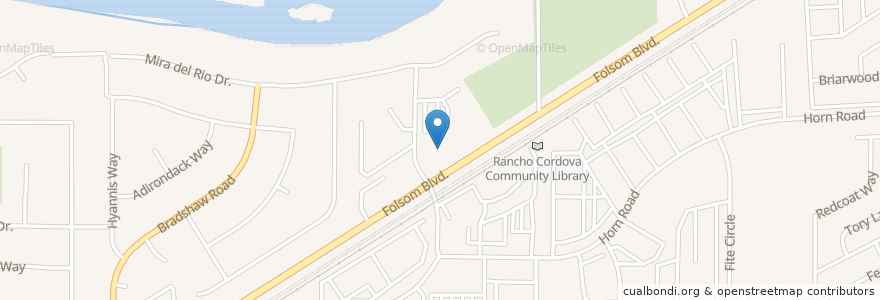 Mapa de ubicacion de Rancho Cordova Community Library en Amerika Birleşik Devletleri, Kaliforniya, Sacramento County.