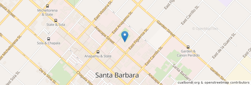 Mapa de ubicacion de Santa Barbara County Law Library en アメリカ合衆国, カリフォルニア州, Santa Barbara County, Santa Barbara.