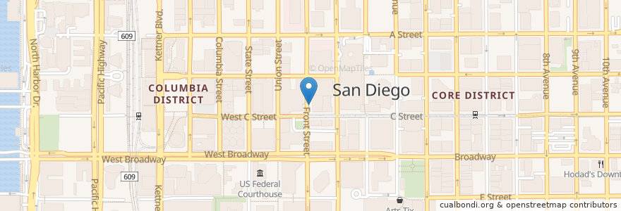 Mapa de ubicacion de Law Library Justice Foundation of San Diego en Amerika Syarikat, California, San Diego County, San Diego.