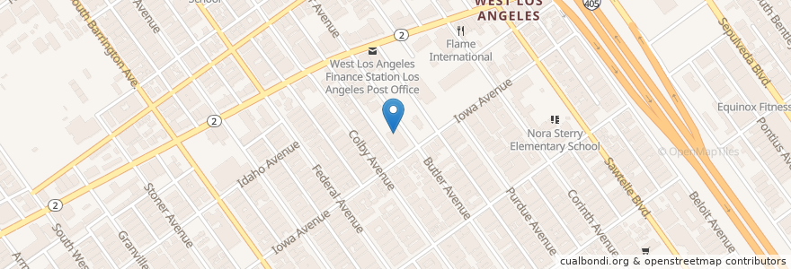 Mapa de ubicacion de West Los Angeles Community Police Station en アメリカ合衆国, カリフォルニア州, Los Angeles County, ロサンゼルス.
