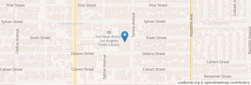 Mapa de ubicacion de Van Nuys Community Police Station en Соединённые Штаты Америки, Калифорния, Los Angeles County, Лос-Анджелес.