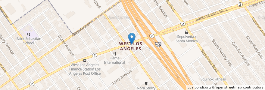 Mapa de ubicacion de Nuart Theatre en United States, California, Los Angeles County, Los Angeles.