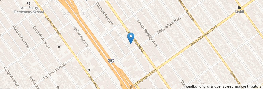 Mapa de ubicacion de Odyssey Theatre en アメリカ合衆国, カリフォルニア州, Los Angeles County, ロサンゼルス.
