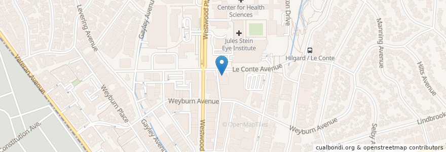 Mapa de ubicacion de Geffen Playhouse en アメリカ合衆国, カリフォルニア州, Los Angeles County, ロサンゼルス.