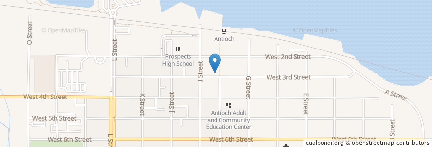 Mapa de ubicacion de Antioch City Hall en Vereinigte Staaten Von Amerika, Kalifornien, Contra Costa County, Antioch.