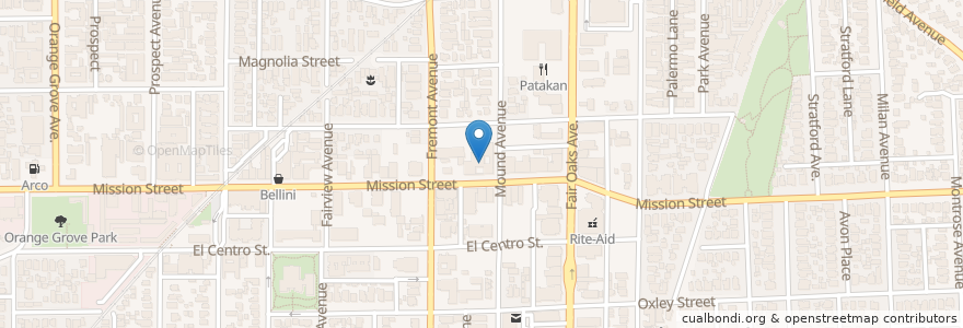 Mapa de ubicacion de South Pasadena City Hall en 美利坚合众国/美利堅合眾國, 加利福尼亚州/加利福尼亞州, 洛杉矶县, South Pasadena.