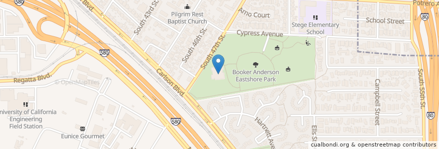 Mapa de ubicacion de Booker T Anderson Community Center en Stati Uniti D'America, California, Contra Costa County, Richmond.