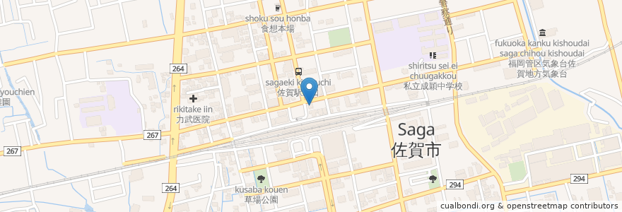 Mapa de ubicacion de かど屋 en اليابان, 佐賀県, 佐賀市.