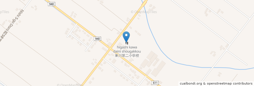 Mapa de ubicacion de 東川第二小学校 en 日本, 北海道, 上川綜合振興局, 上川郡(石狩国), 東川町.