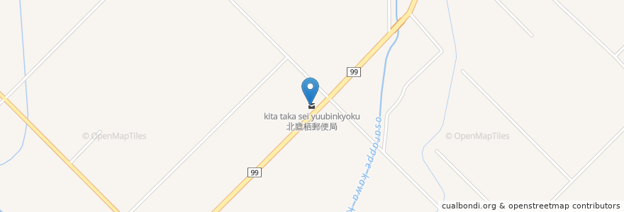 Mapa de ubicacion de 北鷹栖郵便局 en 일본, 홋카이도, 上川総合振興局, 上川郡(石狩国), 鷹栖町.