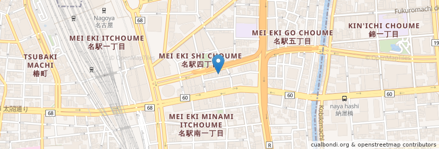 Mapa de ubicacion de 亜熱帯 en ژاپن, 愛知県, 名古屋市, 中村区.