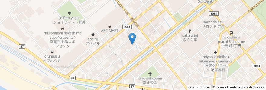 Mapa de ubicacion de 弥乃吉 en Jepun, 北海道, 胆振総合振興局, 室蘭市.