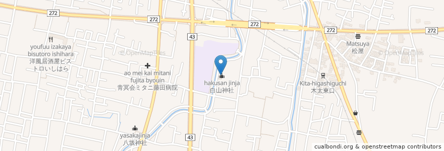 Mapa de ubicacion de 白山神社 en Japan, 香川県, 高松市.