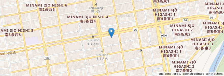 Mapa de ubicacion de 第3グリーンビル トイレ en Япония, Хоккайдо, Округ Исикари, Саппоро, Тюо.