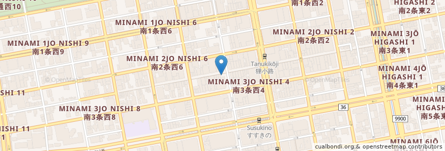 Mapa de ubicacion de ABANTI5 en Japan, Präfektur Hokkaido, 石狩振興局, 札幌市, 中央区.