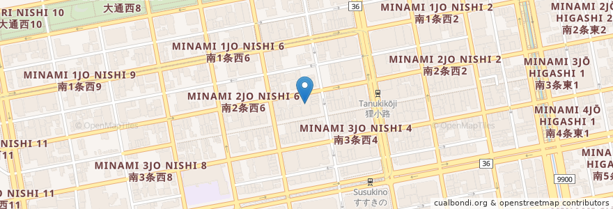 Mapa de ubicacion de ウィンズ札幌 en Japan, Präfektur Hokkaido, 石狩振興局, 札幌市, 中央区.