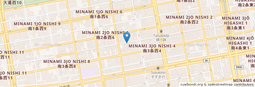 Mapa de ubicacion de さかなや 七福神商店 en Japan, Präfektur Hokkaido, 石狩振興局, 札幌市, 中央区.