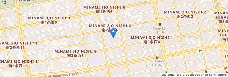 Mapa de ubicacion de Jersey Bar en 일본, 홋카이도, 石狩振興局, 札幌市, 中央区.