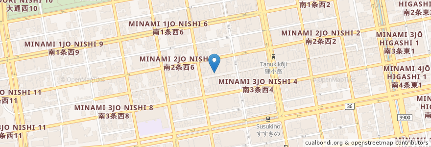 Mapa de ubicacion de 札幌プラザ 2•5 en Japan, Präfektur Hokkaido, 石狩振興局, 札幌市, 中央区.