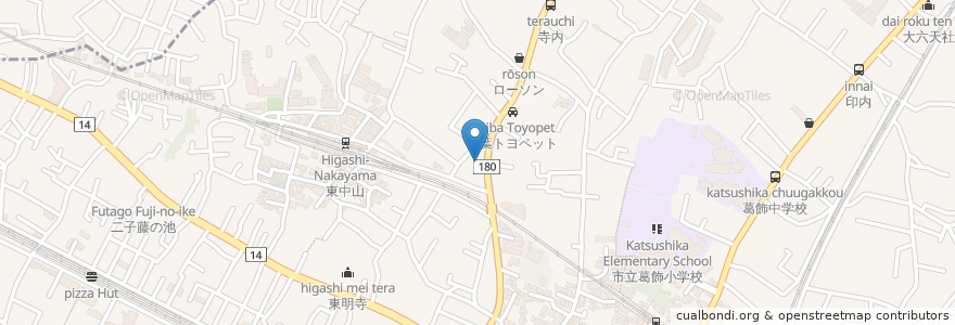 Mapa de ubicacion de 東中山駐車場 en اليابان, 千葉県, 船橋市.