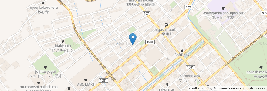 Mapa de ubicacion de JINYA en 日本, 北海道, 膽振綜合振興局, 室蘭市.