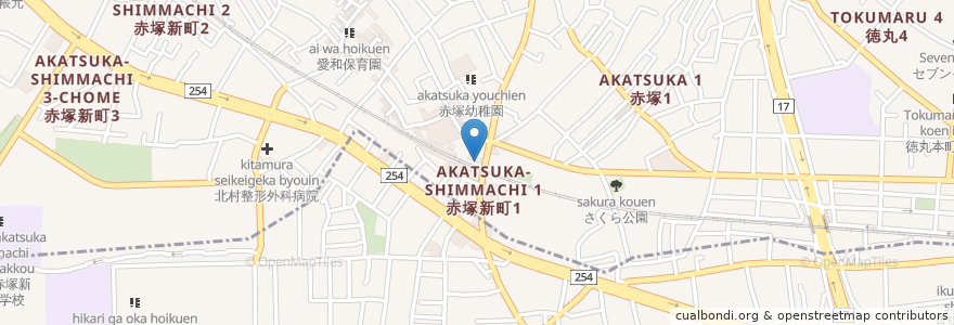 Mapa de ubicacion de 上海一家 en اليابان, 東京都, 練馬区.