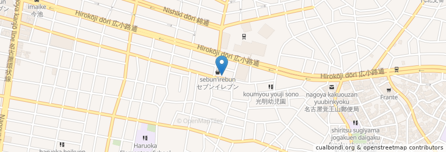Mapa de ubicacion de ヴィン イェン クアン en 日本, 愛知県, 名古屋市, 千種区.