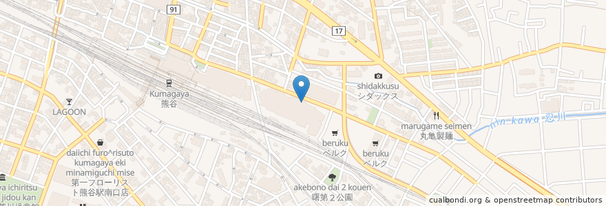 Mapa de ubicacion de セブン銀行 en 日本, 埼玉県, 熊谷市.