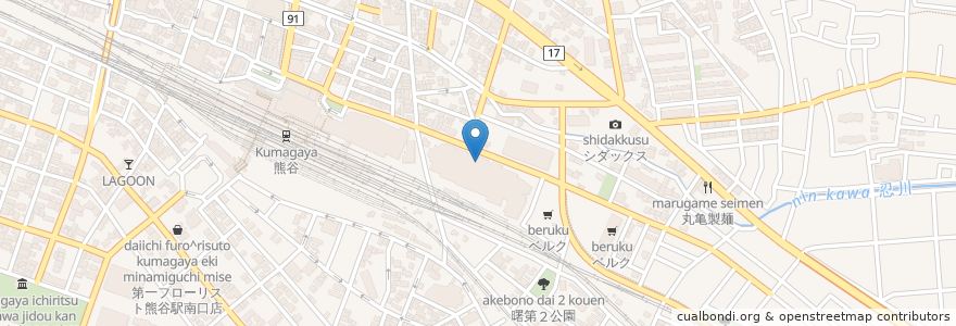 Mapa de ubicacion de 맥도날드 en 일본, 사이타마현, 熊谷市.