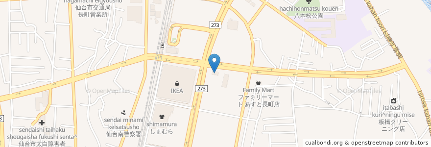 Mapa de ubicacion de マクドナルド 仙台長町店 en Japan, Präfektur Miyagi, 仙台市, 太白区.