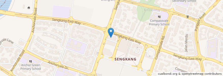 Mapa de ubicacion de Sengkang Central Post Office en Singapour, Northeast.