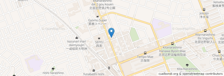 Mapa de ubicacion de 銚子丸 en 日本, 千葉県, 船橋市.