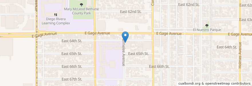 Mapa de ubicacion de Presentation of Mary Catholic Church en アメリカ合衆国, カリフォルニア州, Los Angeles County.