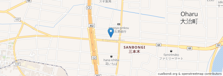 Mapa de ubicacion de あかり en Japão, 愛知県, 海部郡, 大治町.