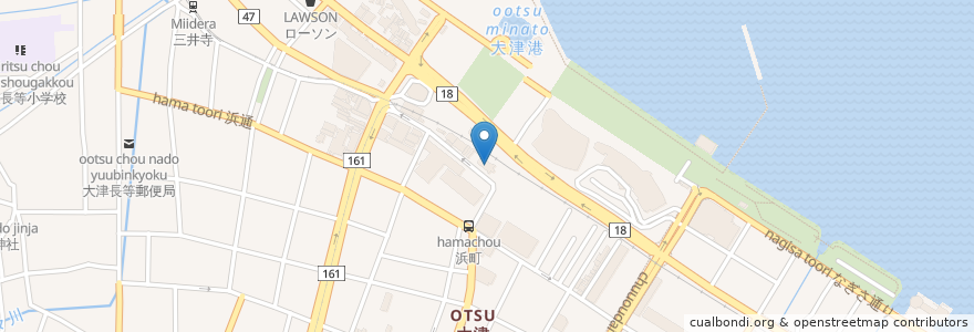 Mapa de ubicacion de 旧大津公会堂 en Japonya, 滋賀県, 大津市.